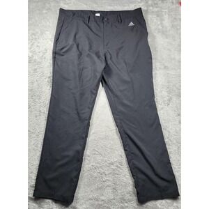 Adidas Pants Mens 38x32 Black Chino Golf Performance Stretch Casual 3-Stripes